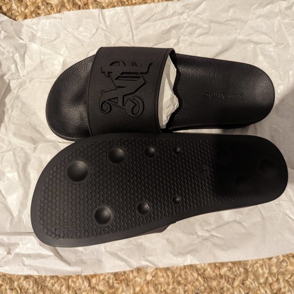 PALM ANGEL MONOGRAM POOL SLIDER BLACK/BLACK